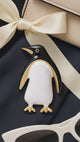 Minimal Penguin Brooch | Black & White Enamel with Gold-Tone Accents