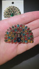 Vintage-Style Peacock Brooch with Crystals | Six Colors