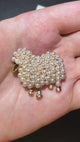 Minimalist Sheep Brooch with Faux Pearls | Gold & Silver Tone