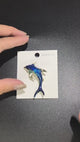 Dolphin Brooch with Blue Enamel Finish  | Gold Tone Details