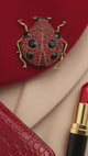 Ladybug Brooch with Colored Crystals | Red, Green, Blue or White